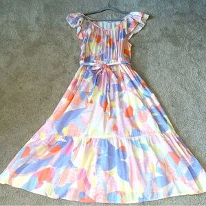 GAP MIDI Dress Flutter Sleeves‎ Large